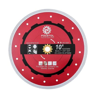 Focstol Diamant Trennscheibe 250mm für Fliesen, Marmor, Granit - 25,4mm Bohrung