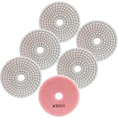 Focstol Diamant Nass Polierscheiben 6 Stück 100mm Körnung 3000 für Granit