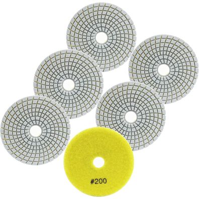 Focstol Diamant Nass Polierscheiben 100mm #200 (6 Stk.) für Granit, Marmor