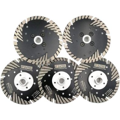 DT-DIATOOL Diamant Trennscheibe 5er Set 125mm M14 Turbo Sägeblatt für Granit