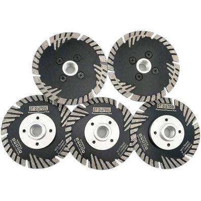 DT-DIATOOL Diamant Trennscheibe 105 mm M14 Turbo Sägeblatt mit Schutzzähnen (5