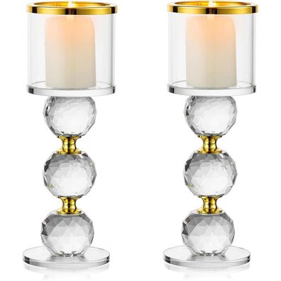 Sziqiqi Kristall Kerzenständer Set (2 Stück) - Modernes Glas Design für