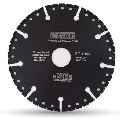 DT-DIATOOL Diamant-Trennscheibe 125 mm, Mehrzweck für Stahlbeton, Metall, Alu