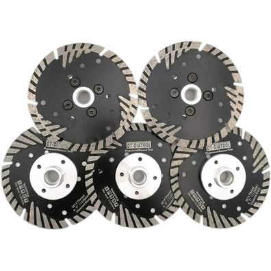DT-DIATOOL Diamant Trennscheibe 115 mm M14 Turbo Sägeblatt mit Schutzzähnen für