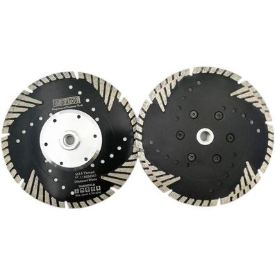 DT-DIATOOL Diamant Trennscheibe 180 mm M14 Turbo Sägeblatt für Granit, Marmor