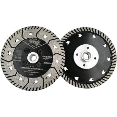 DT-DIATOOL Diamant Trennscheibe 125 mm M14, 2 Stück, für Beton, Granit, Marmor