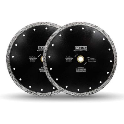 DT-DIATOOL Diamant Trennscheibe 230 mm, 2 Stück, Mesh Turbo