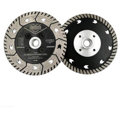 DT-DIATOOL Diamant Trennscheibe 115 mm M14, 2 Stück, für Beton, Granit, Marmor