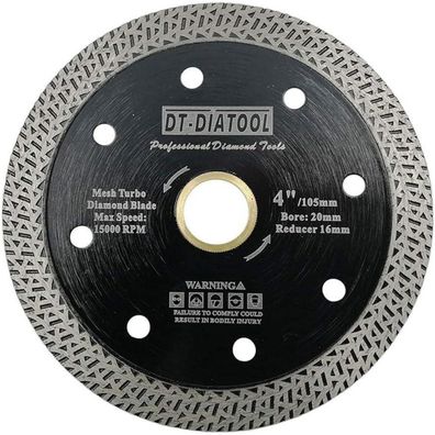 DT-DIATOOL Diamant Trennscheibe 105 mm Mesh Turbo für Porzellan, Fliesen