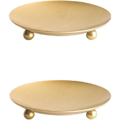 ERBO 2er Kerzenständer Set aus Metall, 9cm Durchmesser, für Stumpenkerzen und