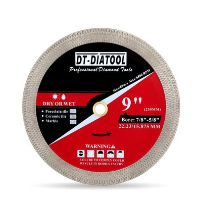 DT-DIATOOL Diamant-Trennscheibe 230mm x 22.23mm für Porzellan, Fliesen