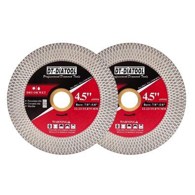 DT-DIATOOL Diamant-Trennscheibe 115mm x 22.23mm, 2 Stück - für Porzellan