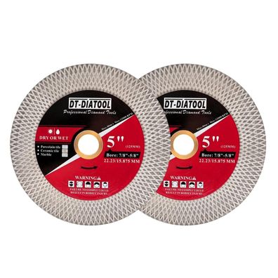 DT-DIATOOL Diamant-Trennscheibe 125mm (2 Stück) - für Porzellan, Fliesen
