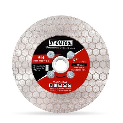 DT-DIATOOL Diamantscheibe 125mm M14 Flansch für Fliesen, Keramik, Marmor