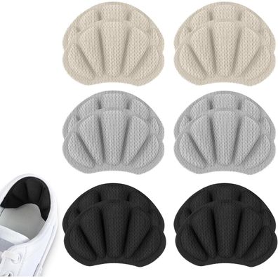 Flintronic 6 Paar Sneaker Reparatur Fersen Patches - Schwarz, Grau, Aprikose