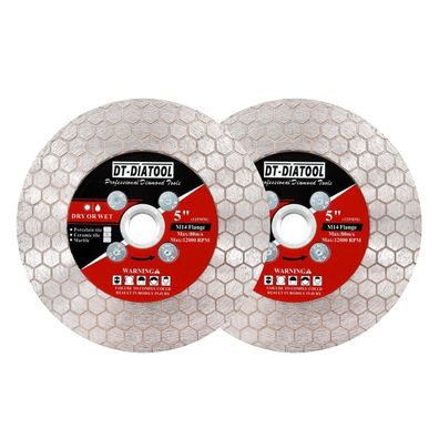 DT-DIATOOL Diamantscheibe 125mm M14 2er Set für Fliesen, Marmor, Kunststein