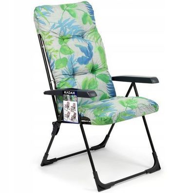 KADAX Gartensessel mit einstellbarer Rücklehne, Relaxstuhl Grün / Blau