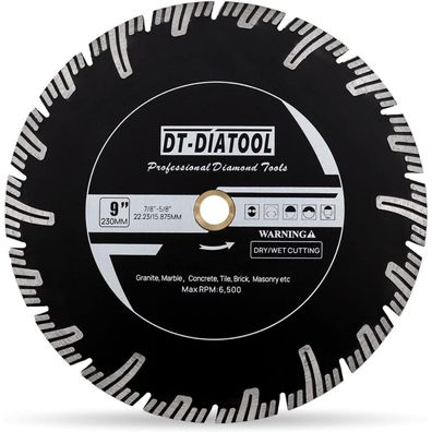DT-DIATOOL Diamant Trennscheibe 230mm Turbo für Granit, Marmor, Beton