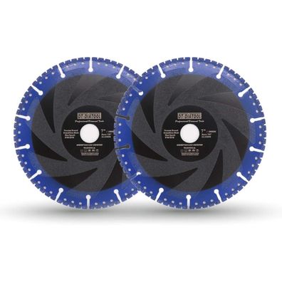 DT-DIATOOL Diamant-Trennscheiben 2er Set, 180mm, Allzweck für Stahlbeton