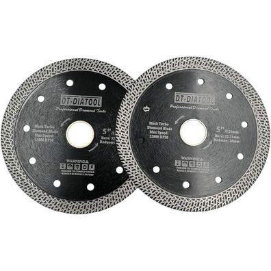 DT-DIATOOL Diamant Trennscheibe 125 mm Mesh Turbo für Fliesen, Marmor, Granit
