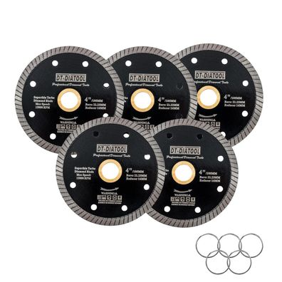 DT-DIATOOL Diamant Trennscheibe 5er Set, 105mm Super Dünn für Fliesen, Marmor