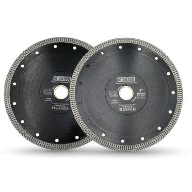 DT-DIATOOL Diamant Trennscheibe 200mm X Mesh Turbo (2 Stück) für Fliesen