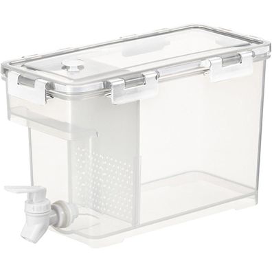 RUYI 3.5L Getränkespender mit Zapfhahn und Trennwand für Kalte Getränke, Weiß