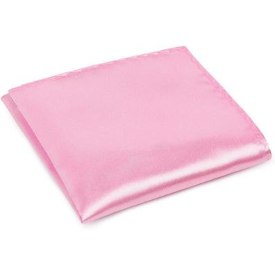 URAQT Herren Einstecktuch Uni Rosa, vorgefaltet, 22x22cm, 100% Polyester Seide