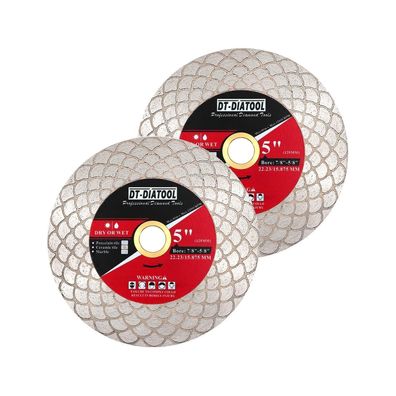 DT-DIATOOL Diamant-Trennscheibe 125mm (2 Stück) - Doppelseitig, für Porzellan