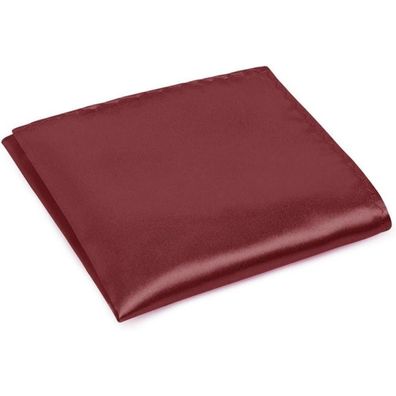 URAQT Herren Einstecktuch Uni Rotwein, 30x30 cm, 100% Polyester-Seide