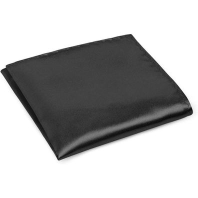 URAQT Herren Einstecktuch Uni Schwarz, vorgefaltet, 22x22 cm, 100% Polyester