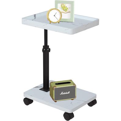 ESTUWD Beistelltisch mit Rollen, Höhenverstellbar (45-80cm), C-Form, 360°
