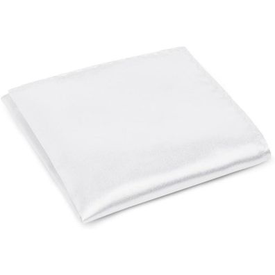 URAQT Herren Einstecktuch Uni - Vorgefaltet, 30x30cm Weiß, 100% Polyester Seide