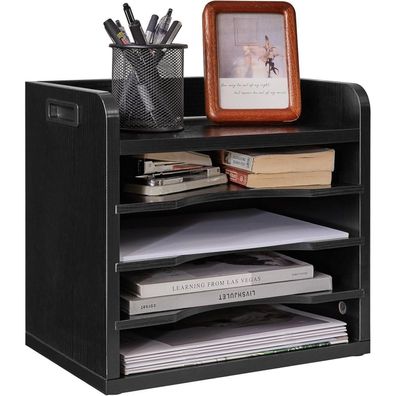 YMYNY Schreibtisch Organizer aus Holz, Dokumentenablage A4, Aktenmagazinhalter