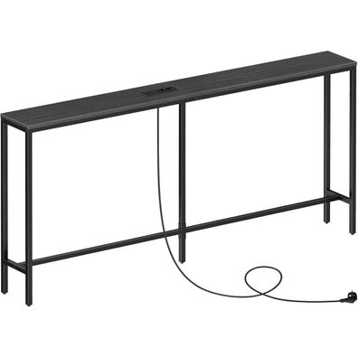 Mahancris Schmaler Konsolentisch 160 cm mit integrierter Ladestation für Flur