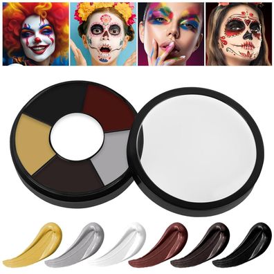 AOOWU Halloween Schminke 6 Farben Körperfarbe, Kinderschminke Set für SFX Make