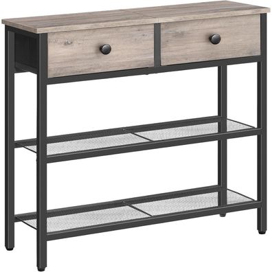 HOOBRO Schmaler Konsolentisch 75 cm Flurtisch mit Schublade und 2