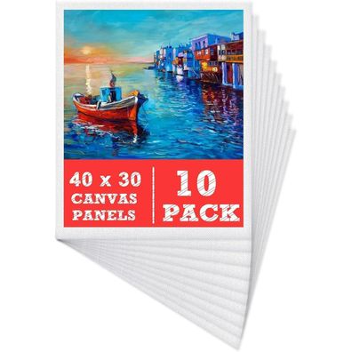 MOKANI Leinwand zum Bemalen Set (10er Pack) - 30 x 40 cm, Vorgespannte Weiße