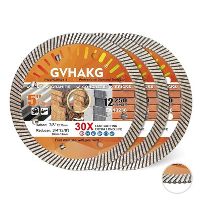 GVHAKG Diamanttrennscheibe 125mm Turbo Dünn für Fliesen, Granit, Marmor, Beton