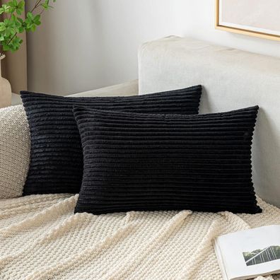 EMEMA Kissenbezug 30x50 cm Kordsamt Dekokissen Sofakissen Cord Kissenhülle 2er