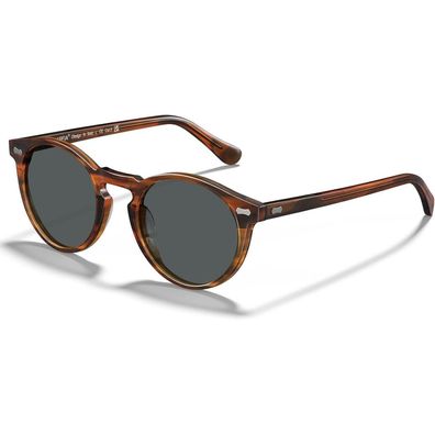 CARFIA Herren Sonnenbrille Retro Rund Gestreifter Teerahmen, Polarisiert UV 400