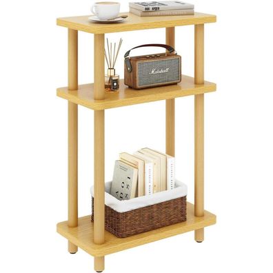 IBUYKE Schmaler 3-stufiger Beistelltisch mit Ablagefach, 40x18x62,5cm