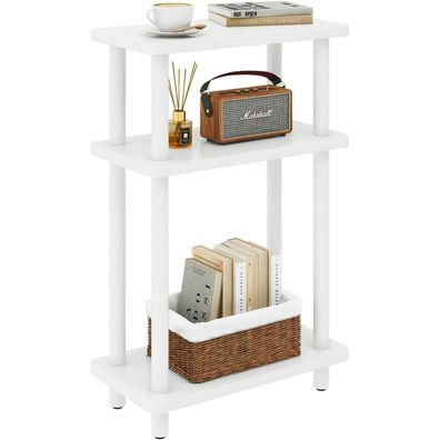 IBUYKE Schmaler Beistelltisch, 3-stufig, 40x18x62,5cm, Weiß - Montage ohne
