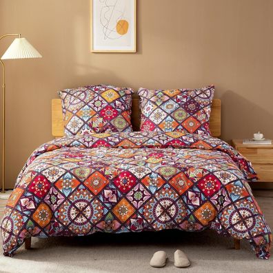 ATsense Renforcé Bettwäsche 155x220 cm, 2-teilig, 100% Baumwolle, Bunt, ÖkoTex