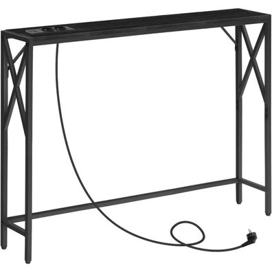 Mahancris Konsolentisch mit Ladestation, schmaler Flurtisch im Industrial Stil