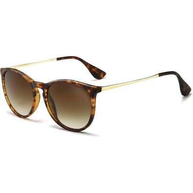 Sungait Vintage Runde Damen Sonnenbrille Retro Stil Polarisiert Bernstein