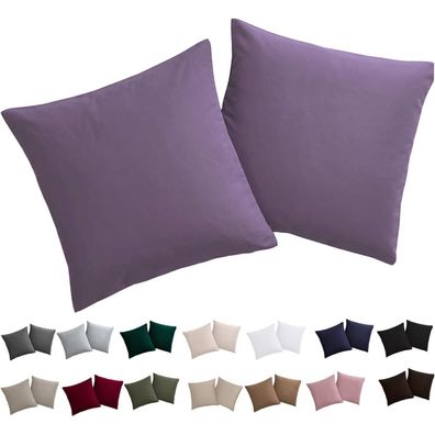 Soifox Kissenbezug 80x80 cm, 2er Set - Bügelfrei & Knitterfrei aus 100