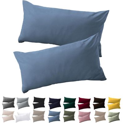 Soifix Kissenbezug 40x60 cm, 2er Set Hellblau - 100% Mikrofaser, Hypoallergen