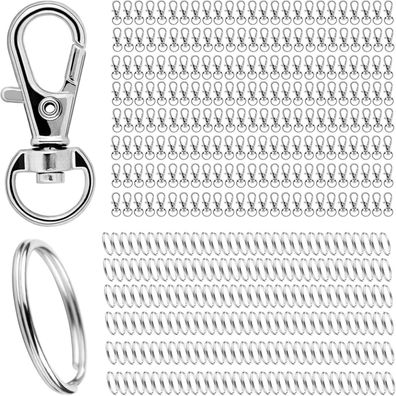 DKBT Schlüsselring Edelstahl Klein 400 Stück Karabiner Schlüsselanhänger