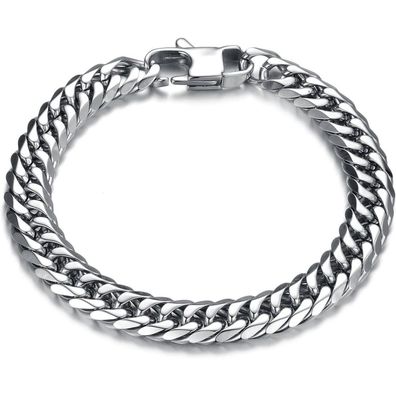 OSTAN Herren Edelstahl Armband Rock Band Hip-Hop Kette Armreif 12mm Breite